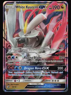 White Kyurem GX 48/70 Sun & Moon: Dragon Majesty Pokemon TCG Card - Image 1
