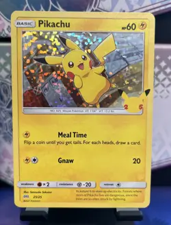 Pokemon Pikachu 25/25 HOLO Card 25th Anniversary Mcdonalds Promo 2021 NM - Image 1