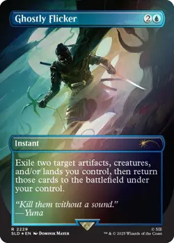 NM MTG RAINBOW FOIL GHOSTLY FLICKER SECRET LAIR X PLAYSTATION GHOST OF TSUSHIMA - Image 1