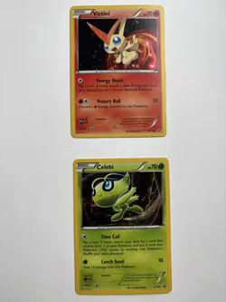 Pokemon XY Promo Victini & Celebi Cards Holo Lot XY189 & XY187 LP- 2 Card Set - Image 1