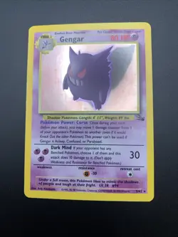 Pokemon Gengar TCG Fossil Holo Card 5/62 Unlimited Rare MP - Image 4