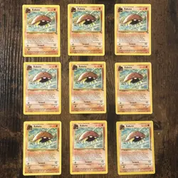 Pokemon TCG Kabuto Fossil 50/62 Vintage WOTC Unlimited 9 Card Lot - MP - Image 1