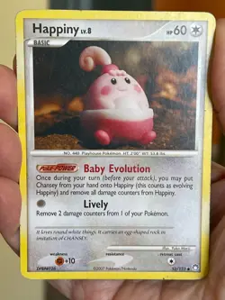 POKEMON HAPPINY LV.8 52/123 UNCOMMON MYSTERIOUS TREASURES MP CARD - Image 1