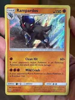 POKEMON RAMPARDOS 65/156 RARE HOLOFOIL ULTRA PRISM NM CARD - Image 1