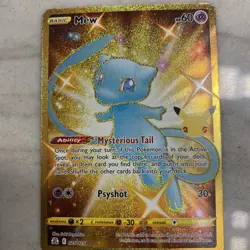 Pokemon Card - Mew 025/025 Secret Rare Celebrations 25th Anniversary Gold NM - Image 2