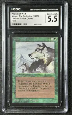 ASPECT OF WOLF CGC 5.5 1993 MAGIC: THE GATHERING MTG BETA LIMITED RARE 2076 - Image 1