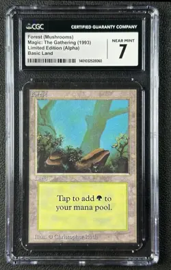 FOREST MUSHROOMS CGC 7 1993 MAGIC: THE GATHERING MTG ALPHA LIMITED EDITION 8060 - Image 1