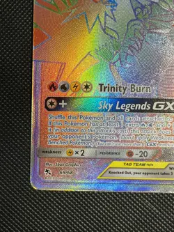 Moltres, Zapdos and Articuno GX Rainbow Full Art Pokemon Hidden Fates 69/68 TCG - Image 2