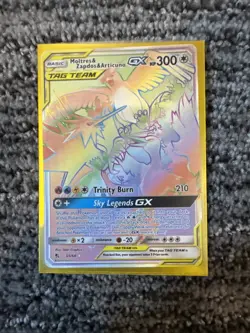Pokemon TCG Moltres Zapdos and Articuno Rainbow Rare Full Art 69/68 Rainbow Rare - Image 1