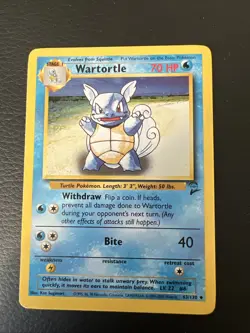 Pokemon TCG Wartortle Base Set 2 63/130 Regular Unlimited Uncommon - Image 1