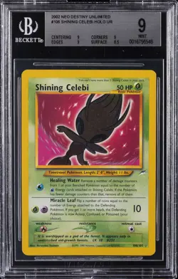 2002 POKEMON NEO DESTINY UNLIMITED HOLO ULTRA RARE #106 SHINING CELEBI BGS 9 - Image 1