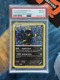 2013 POKEMON BLACK & WHITE PROMO #BW93 UMBREON HOLO SYLVEON COLL-PROMO PSA 6 - Image 1