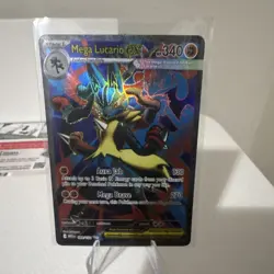Mega Lucario EX Full Art Holo Ultra Rare Pokemon TCG 160/132 340 HP Me01 - Image 1