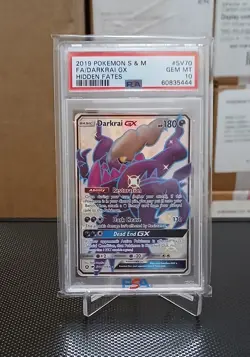 2019 POKEMON SUN & MOON HIDDEN FATES #SV70 FULL ART/DARKRAI GX PSA 10 - Image 1
