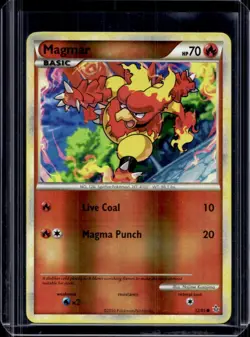 2010 Pokemon HeartGold & SoulSilver Unleashed Magmar Reverse Holo #52/95 - Image 1