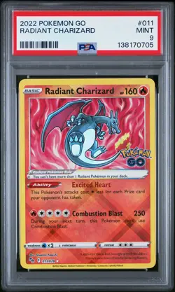 2022 POKEMON GO #011 RADIANT CHARIZARD PSA 9 - Image 1