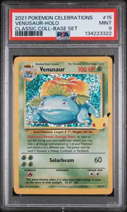 2021 POKEMON CELEBRATIONS CLASSIC COLLECTION #15 VENUSAUR-HOLO PSA 9 - Image 1