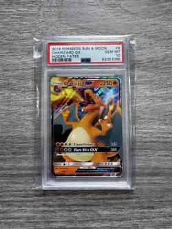 2019 POKEMON SUN & MOON HIDDEN FATES #9 CHARIZARD GX PSA 10 - Image 1