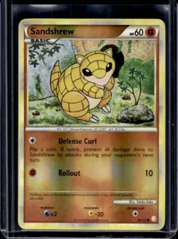 2010 Pokemon HeartGold & SoulSilver Sandshrew Reverse Holo #79/123 - Image 1
