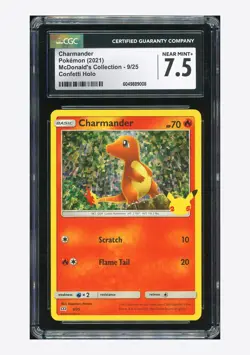 Pokemon CGC 7.5 Charmander Confetti Holo 2021 9/25 McDonald's Collection ENG - Image 1