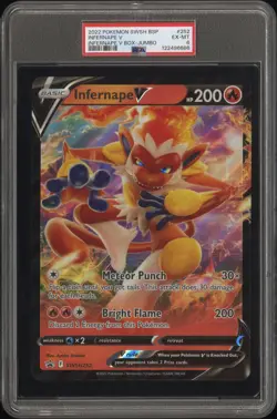 2022 POKEMON SWSH BLACK STAR PROMO INFERNAPE V BOX-TAG #252 INFERNAPE V PSA 6 - Image 1