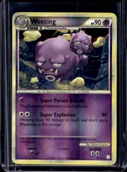 2010 Pokemon HeartGold & SoulSilver Weezing Reverse Holo #34/123 - Image 1