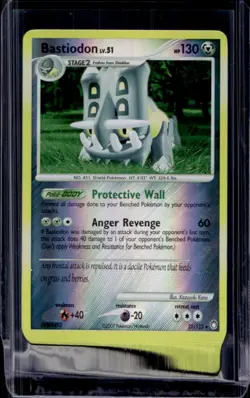 2007 Pokemon Diamond & Pearl Mysterious Treasures Bastiodon Reverse Holo #21/123 - Image 1