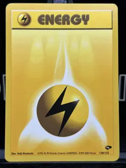 Lightning Energy 130/132 Regular Pokemon TCG Gym Challenge 1999 WOTC NM - Image 3