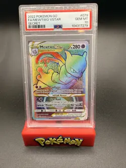 2022 POKEMON GO SECRET #079 FULL ART/MEWTWO VSTAR PSA 10 - Image 1