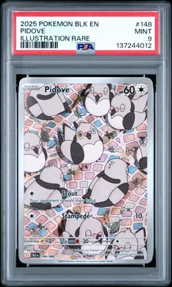 137244012 Pidove 2025 Pokemon Scarlet Violet Black Bolt #148 PSA 9 - Image 1