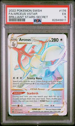 2022 Pokemon SWSH Brilliant Stars Arceus VSTAR PSA 5 #176 - Image 1