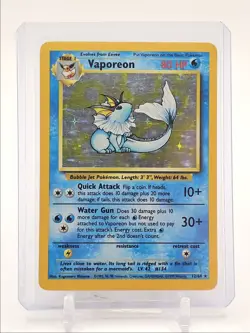 VAPOREON 1999 POKEMON BASE SET JUNGLE RARE HOLO 12/64 Q3735 - Image 1
