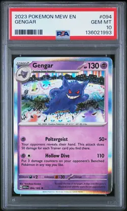2023 POKEMON MEW EN-151 #094 GENGAR PSA 10 - Image 1