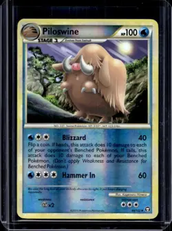 2010 Pokemon HeartGold & SoulSilver Triumphant Piloswine Reverse Holo #48/102 - Image 1