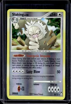 2007 Pokemon Diamond & Pearl Mysterious Treasures Slaking Reverse Holo #34/123 - Image 1
