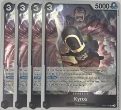 Kyros - One Piece TCG - Kingdoms of Intrigue OP04-082 ~ Playset (x4) R- NM Eng - Image 1