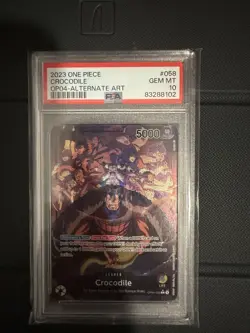 2023 ONE PIECE OP04-KINGDOMS OF INTRIGUE #058 CROCODILE ALTERNATE ART - Image 1