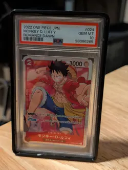 Bandai Monkey D. Luffy OP01-024 Romance Dawn Super Rare Holo Full Art JP PSA 10 - Image 1