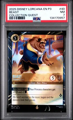 2025 DISNEY LORCANA EN P3-PROMO COLLECTION QUEST #40 BEAST GRACIOUS PRINCE PSA 7 - Image 1