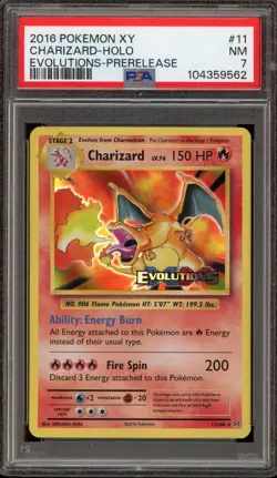 Pokemon Charizard XY Evolutions Prerelease Holo Rare Promo #11 PSA 7 - Image 1