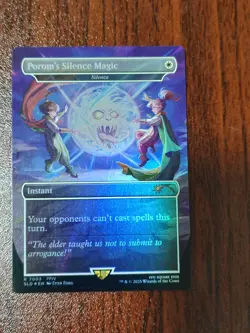 Porom's Silence Magic RAINBOW FOIL MTG Final Fantasy Secret Lair Grimoire - Image 1