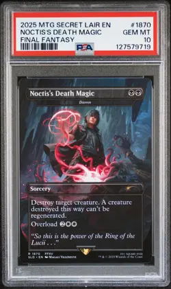 2025 MTG SECRET LAIR DROP FINAL FANTASY: GRIMOIRE NOCTIS'S DEATH MAGIC PSA 10 - Image 1