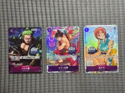 One Piece Asia stamp Promo Cards - Treasure Chest vol.1 Nami, Zoro, Luffy - Image 1