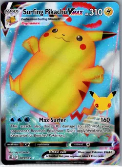Surfing Pikachu VMAX 009/025 Celebrations - Pokemon Card - NM - Image 1