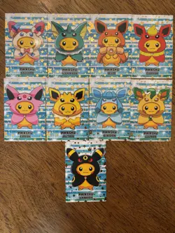 Pokemon Attacks Poncho Pikachu Eeveelution 9 Card Complete Set - Image 1