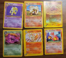 6 Vintage Pokemon Card Lot - Rare, WOTC, Base, E Reader Pokemon TCG Mixed - Image 1