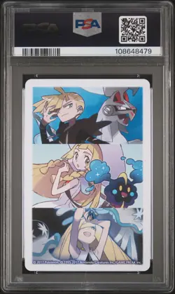 2017 POKEMON PLAYING CARDS LILLIE, GLADION & LUSAMINE QUEEN OF DIAMONDS PSA 10 - Image 2