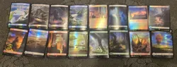 Huge Magic: The Gathering Holo Foil Japanese FFXV Basic Land Lot 16x - Image 1
