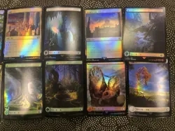 Huge Magic: The Gathering Holo Foil Japanese FFXV Basic Land Lot 16x - Image 2