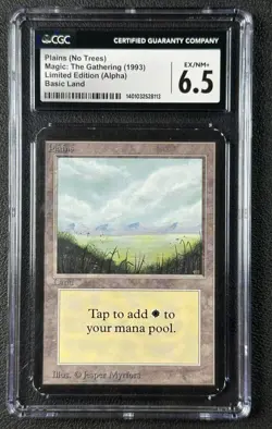 PLAINS NO TREES CGC 6.5 1993 MAGIC: THE GATHERING MTG ALPHA LIMITED EDITION 8113 - Image 1